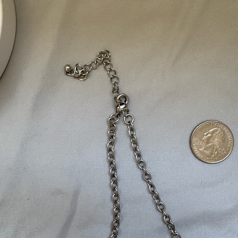 Chic Silver Necklace with Engraved Charms - Picture 4 of 5